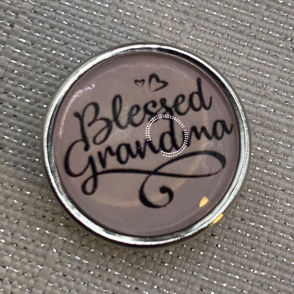 Pink Blessed Grandma - Snap Button Charm - 18mm/20mm - Made in the USA